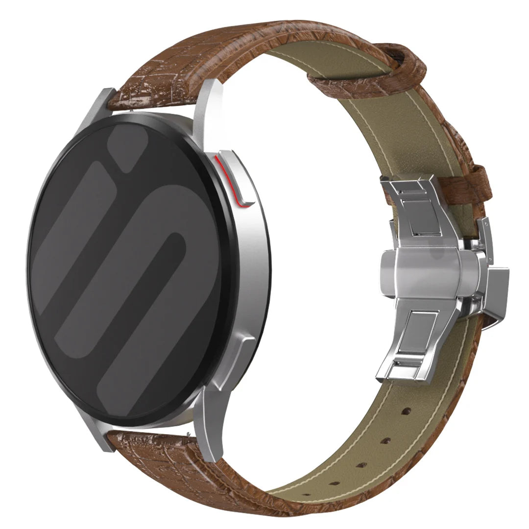 Samsung Galaxy Watch 4 Classic 46mm Luxus-Lederarmband (Braun)