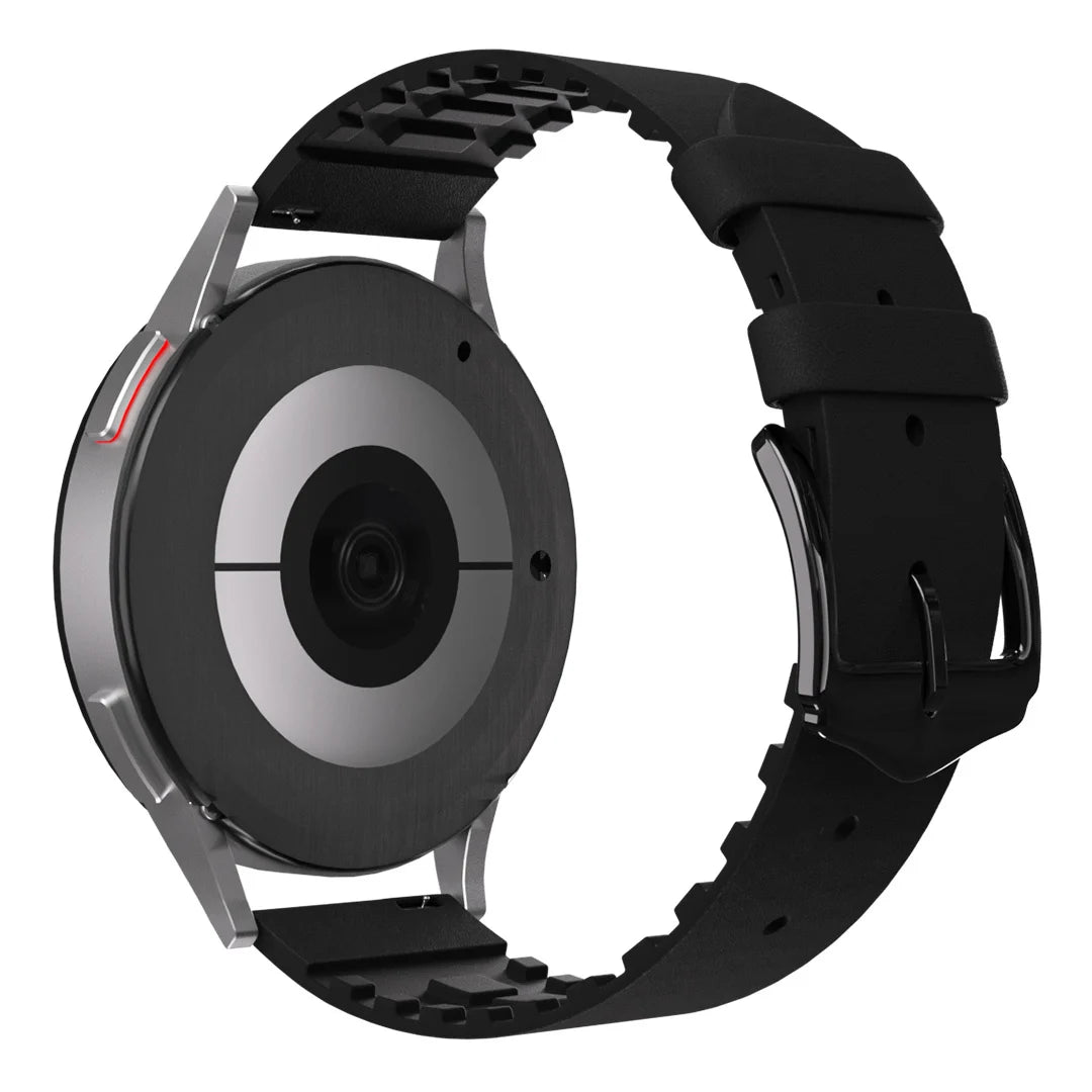 Huawei Watch GT 3 Pro 43mm Silikon-/Lederarmband (Schwarz)