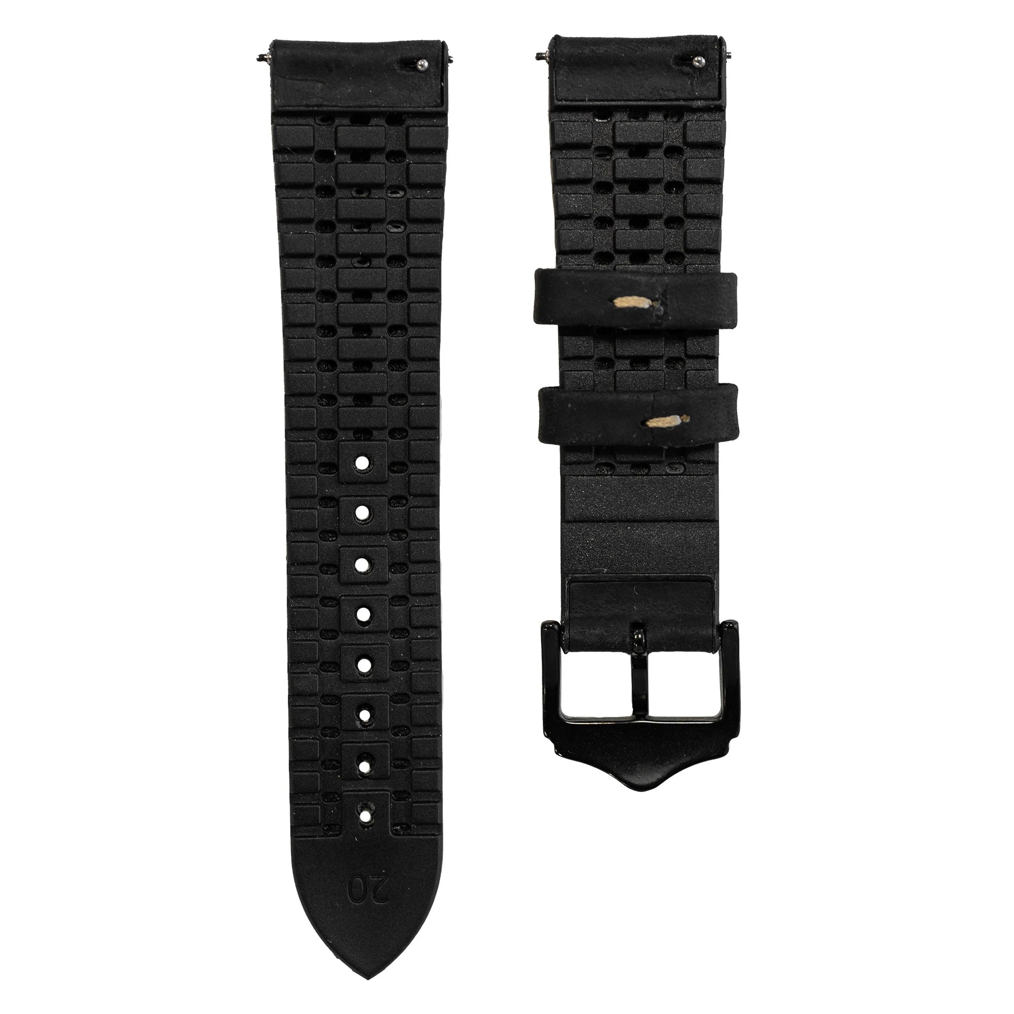 Huawei Watch GT 3 Pro 43mm Silikon-/Lederarmband (Schwarz)