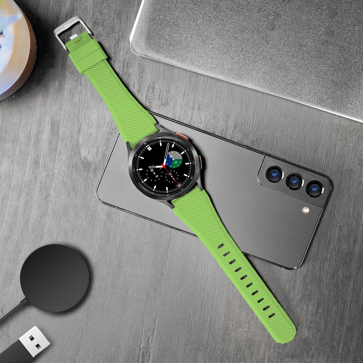 samsung-galaxy-watch-bandje-lichtgroen-siliconen