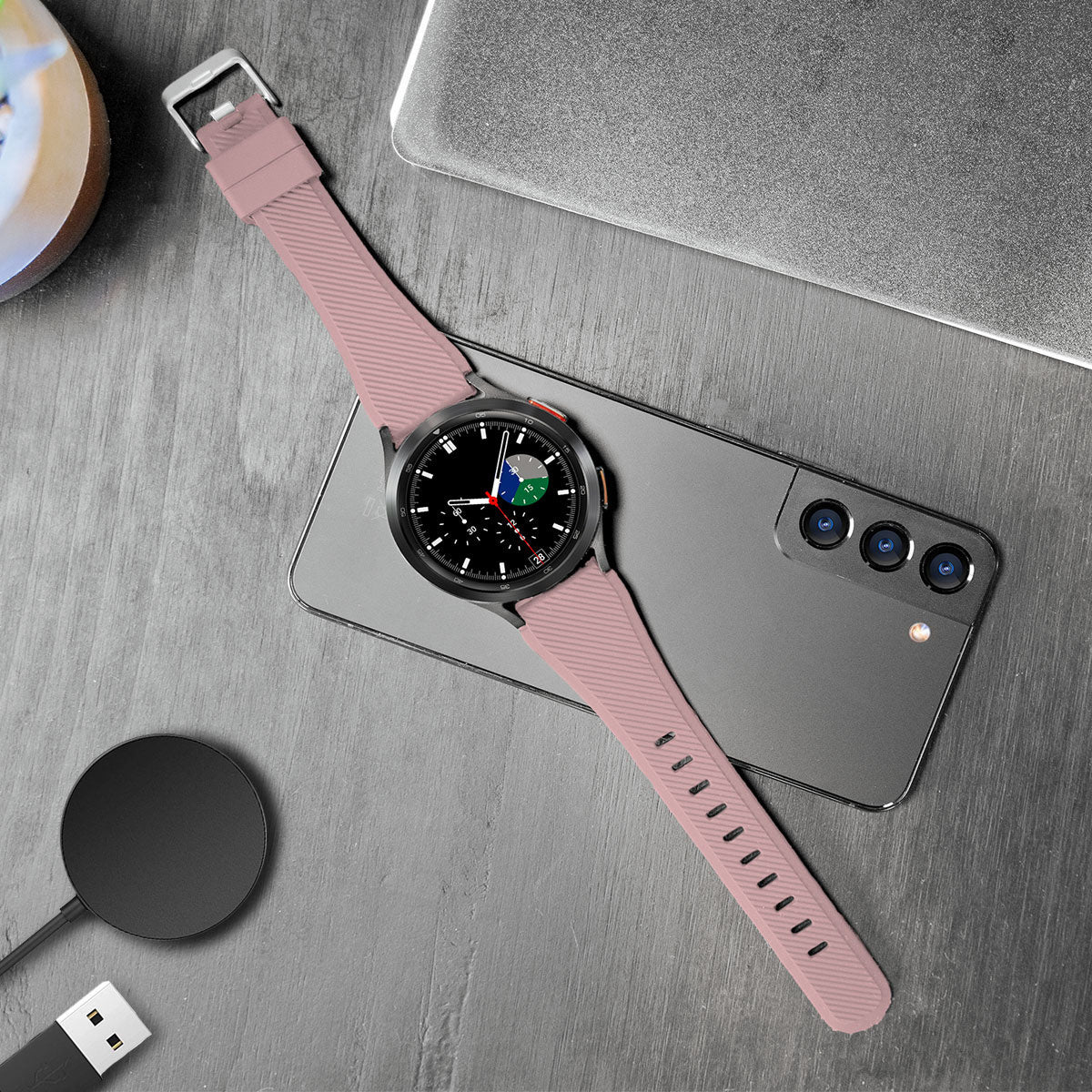 samsung-galaxy-watch-bandje-roze-siliconen