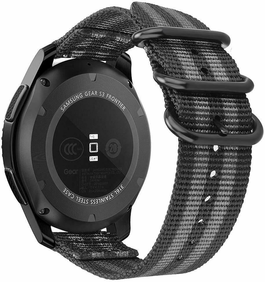 Fossil Gen 4 Explorist (HR) Nylon Strap with Buckle (Black/Grey)