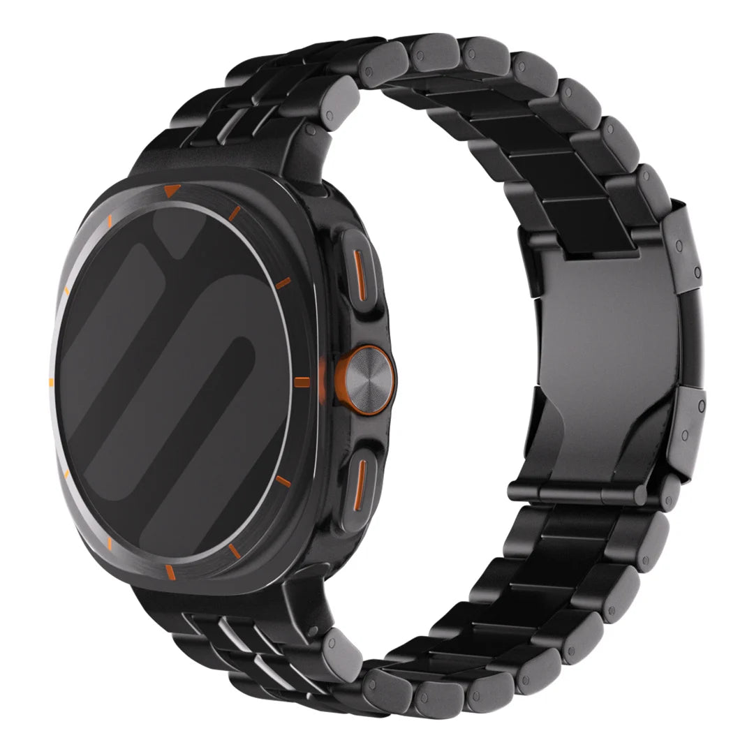 Samsung Galaxy Watch Ultra 'square' titanium band (zwart)
