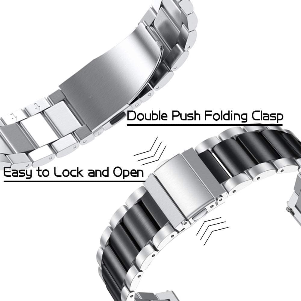 Correa acero Huawei Watch GT 5 Pro 42mm (plata/negro)