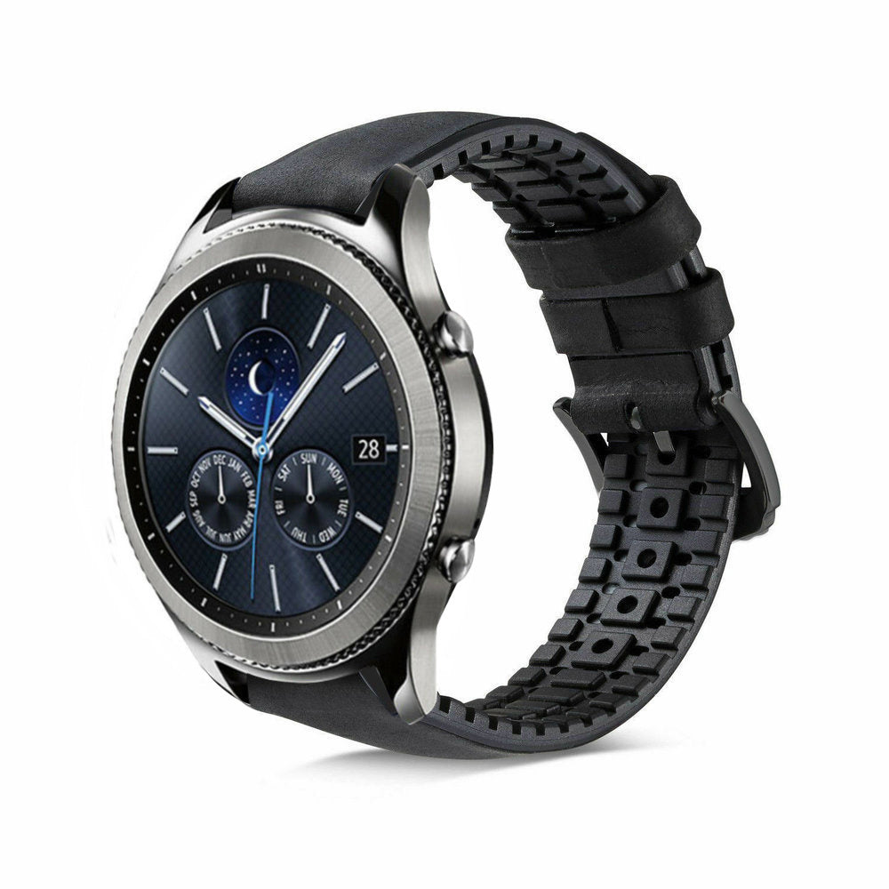 samsung-gear-s3-siliconen-leren-bandje-zwart