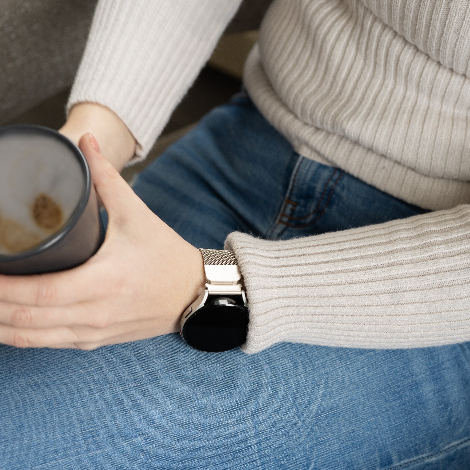 Correa milanese Samsung Galaxy Watch FE (blanco estrella)