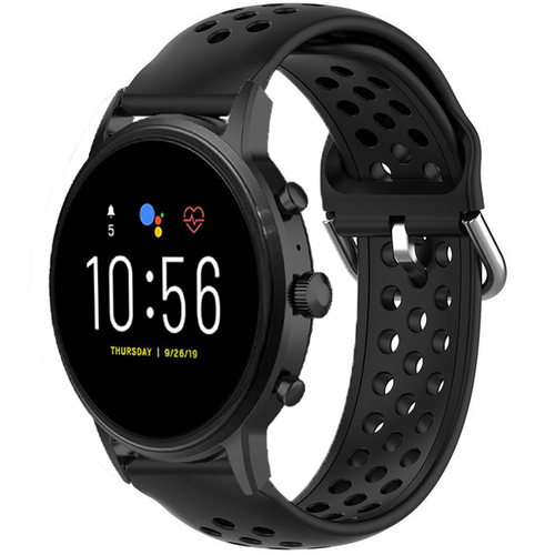 Correa silicona respirable Fossil Gen 4 Explorist HR (negro)