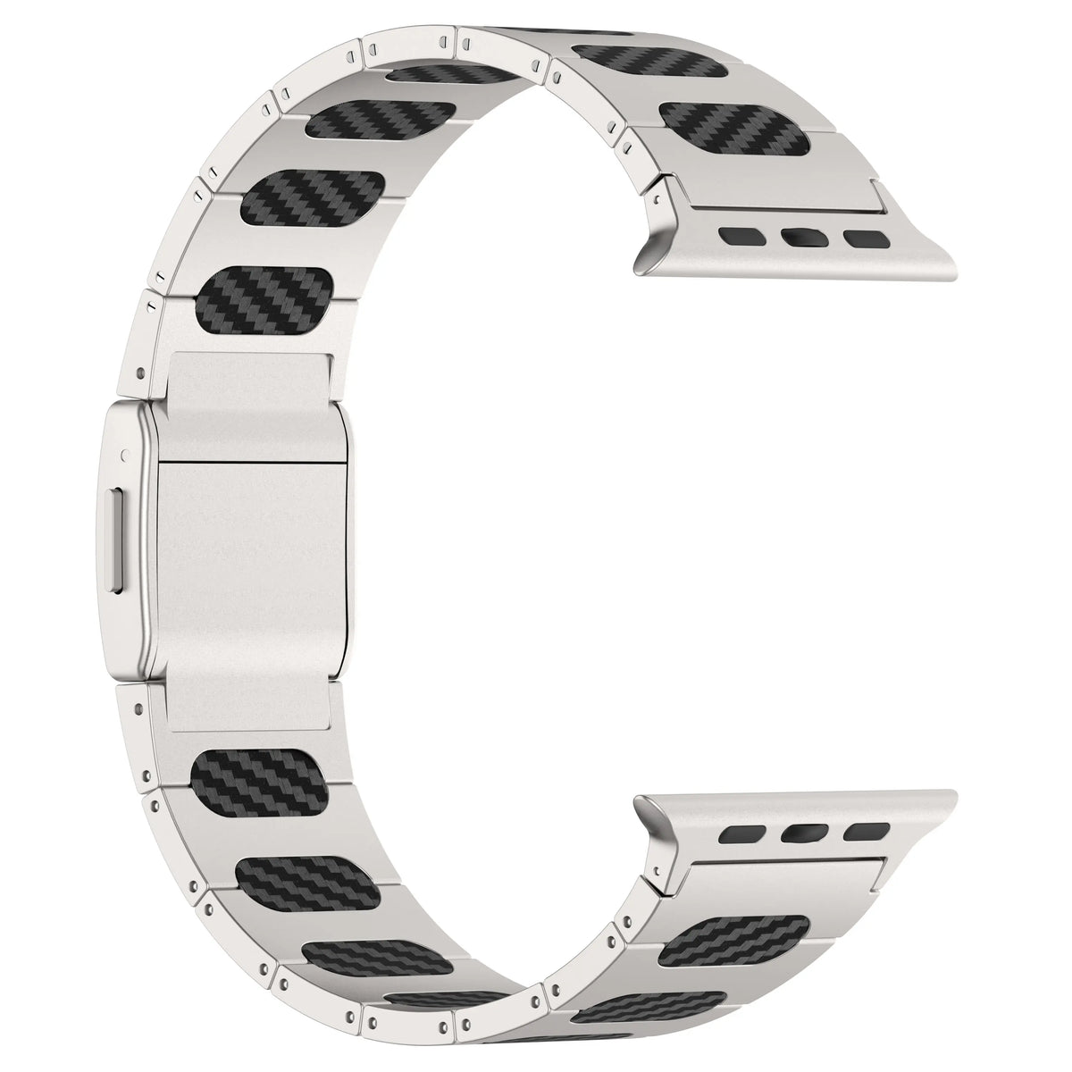 Refined Steel Hybrid Strap, silver/carbon