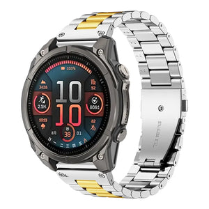 Bracelet acier premium Garmin Descent MK2S (argent/or)