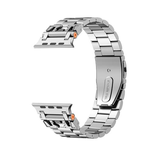 Bracelet acier mecha Apple Watch (argent)