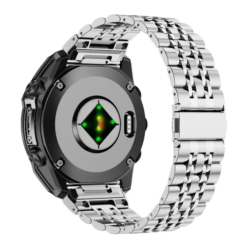 Garmin Instinct 2x Premium '7 Bead' Stahlarmband (Silber)