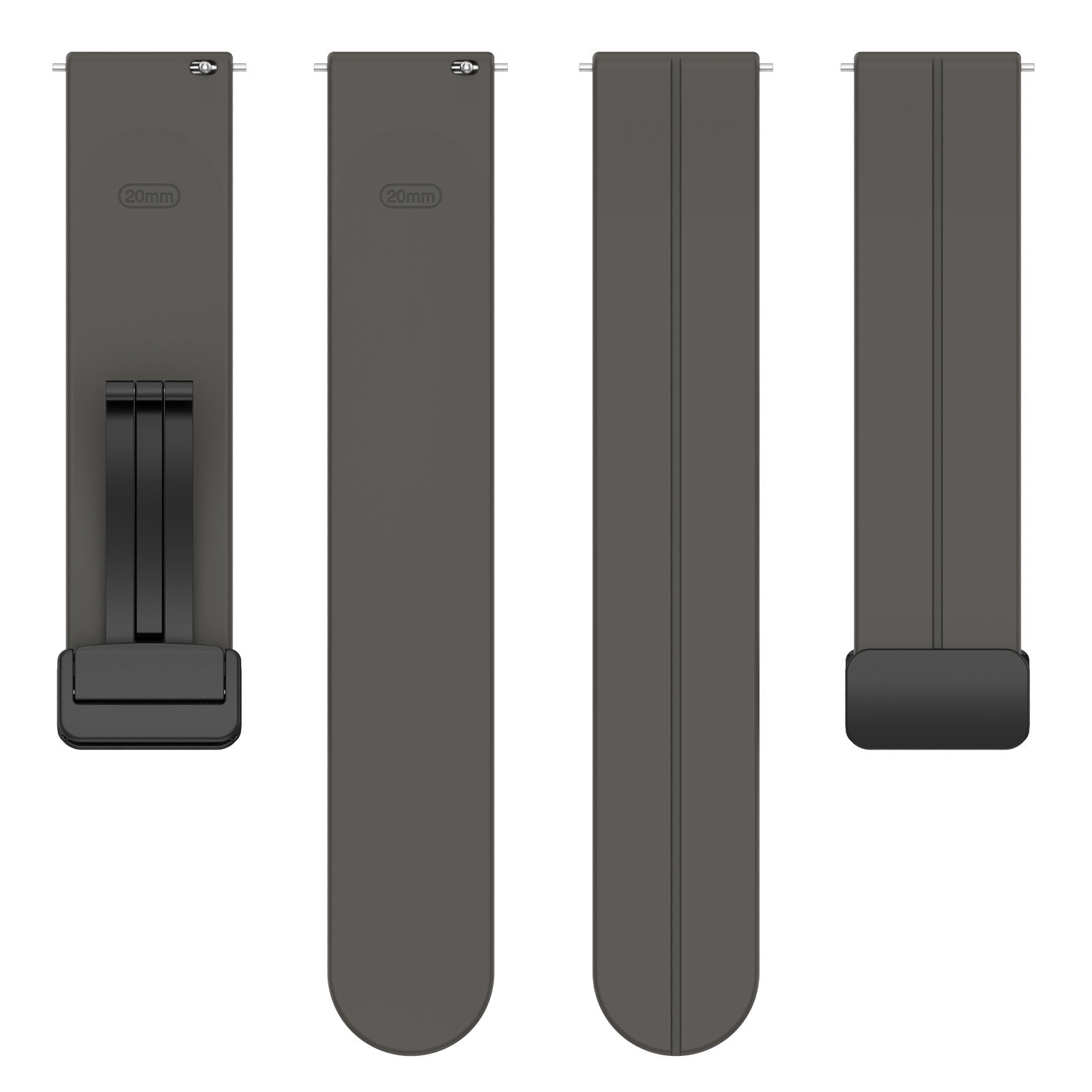 Withings ScanWatch Nova D-Buckle Silicone Strap (Dark Grey)