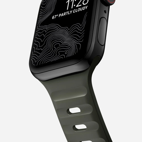 Nomad Bracelet silicone sport Apple Watch (vert cendré)