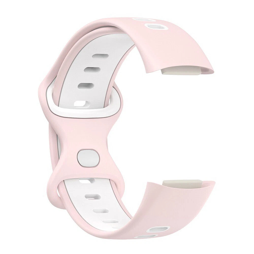 Correa deportiva Fitbit Charge 6 (rosa/blanco)
