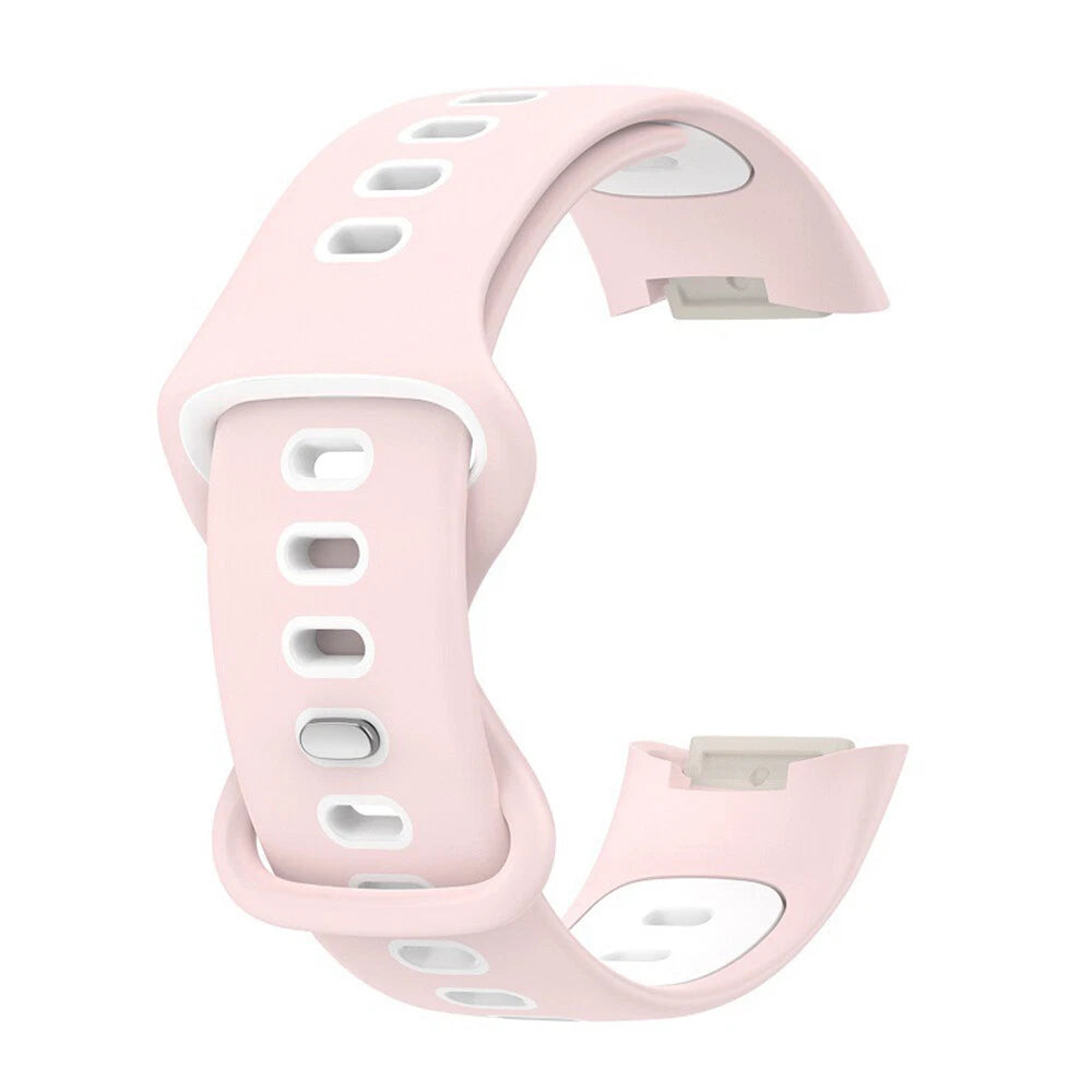 Correa deportiva Fitbit Charge 5 (rosa/blanco)