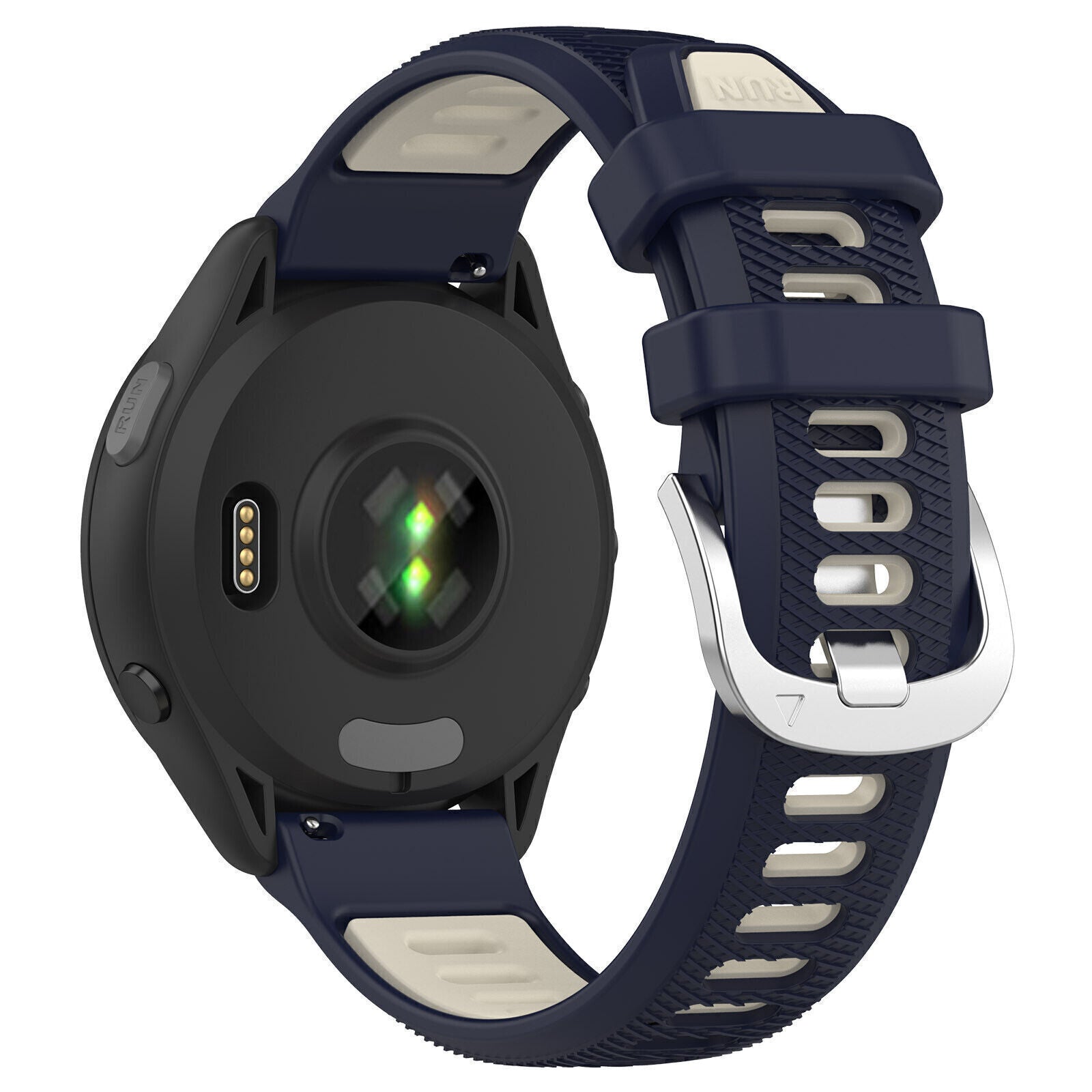 Correa deportiva con hebilla Garmin Forerunner 570 - 42mm (azul oscuro/beige)
