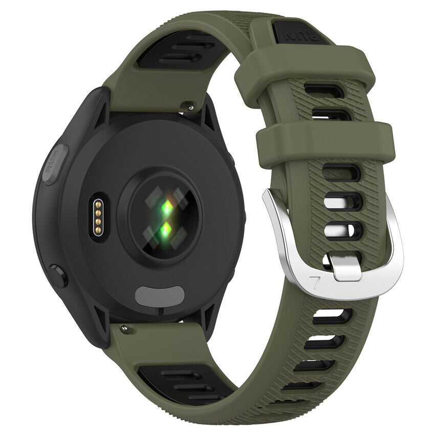 Correa deportiva con hebilla Garmin Forerunner 570 - 42mm (verde oliva/negro)