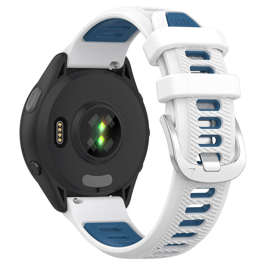 Correa deportiva con hebilla Garmin Forerunner 570 - 42mm (blanco/azul)