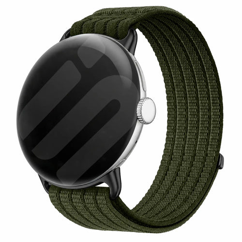 Google Pixel Watch 3 - 45mm Ultradünnes Nylonband (Dunkelgrün)