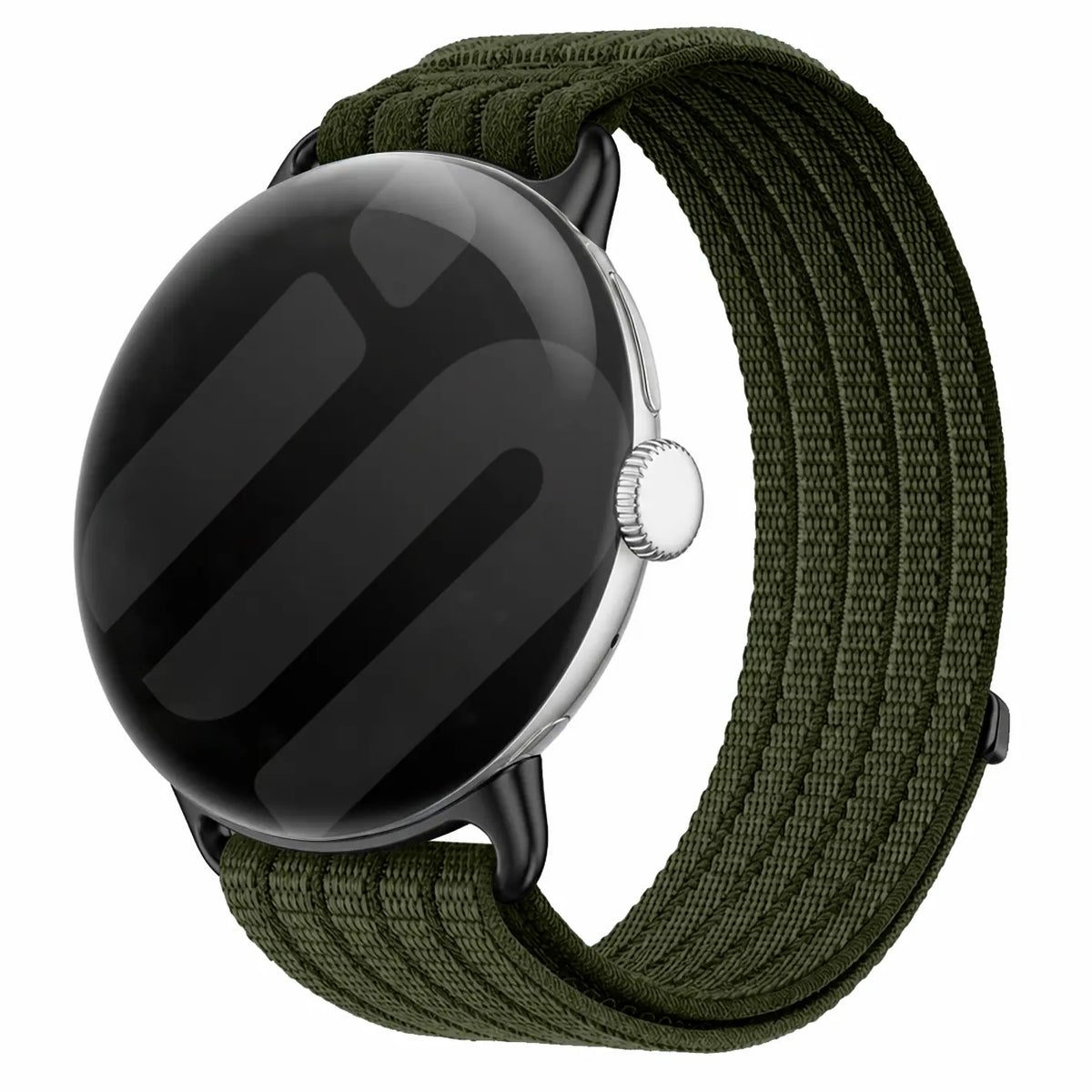 Google Pixel Watch 3 - 45mm Ultradünnes Nylonband (Dunkelgrün)