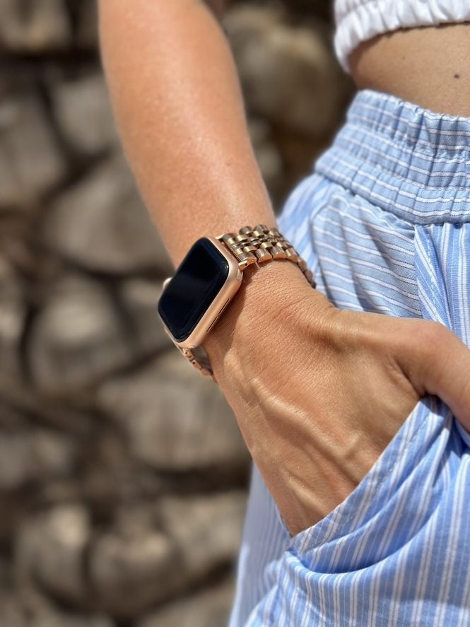 Correa acero xoxo Wildhearts Apple Watch (rosado/dorado)