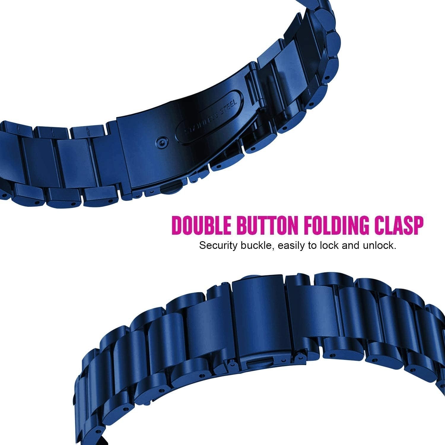 Garmin Forerunner 255s Steel Strap (Blue)