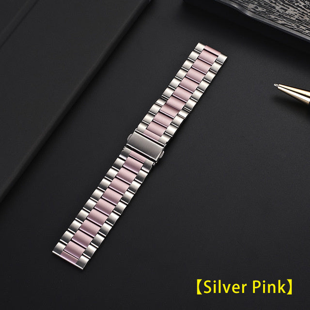 Garmin Venu 4s Stahlarmband (Silber/Rosa)