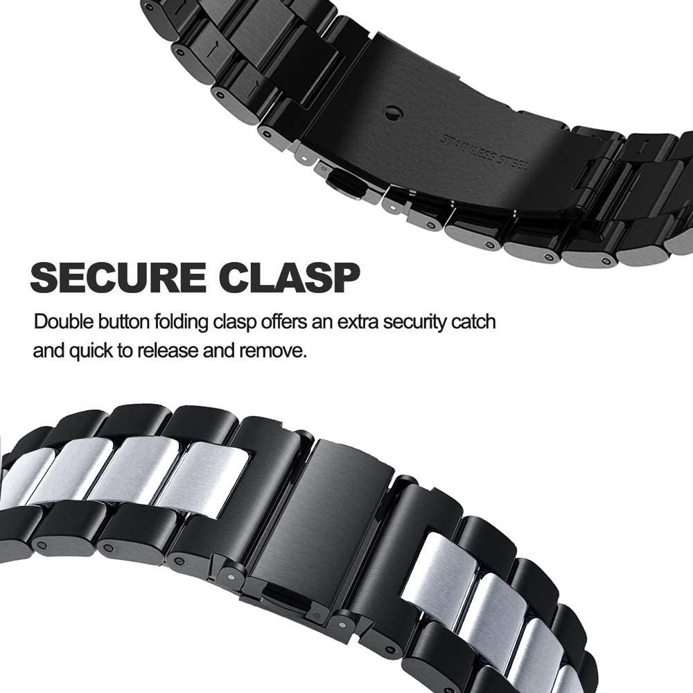 Correa acero Amazfit Bip 6 (negro/plata)