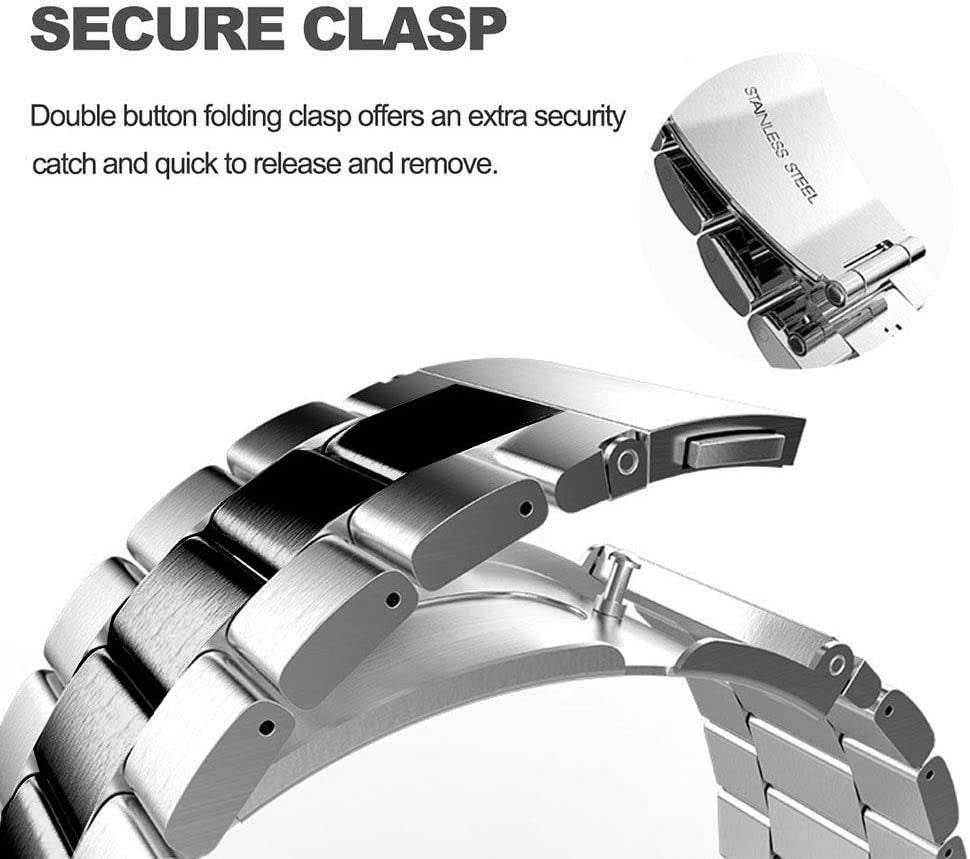 Garmin Venu SQ Steel Strap (Silver/Black)