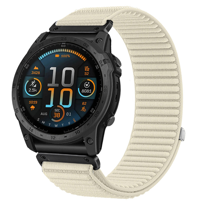 Correa nylon ondulada Garmin Approach S70 - 42mm (blanco estrella)
