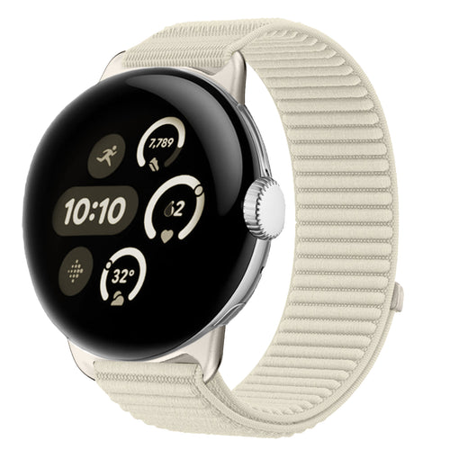 Bracelet nylon ondulé Google Pixel Watch 4 - 41mm (lumière stellaire)