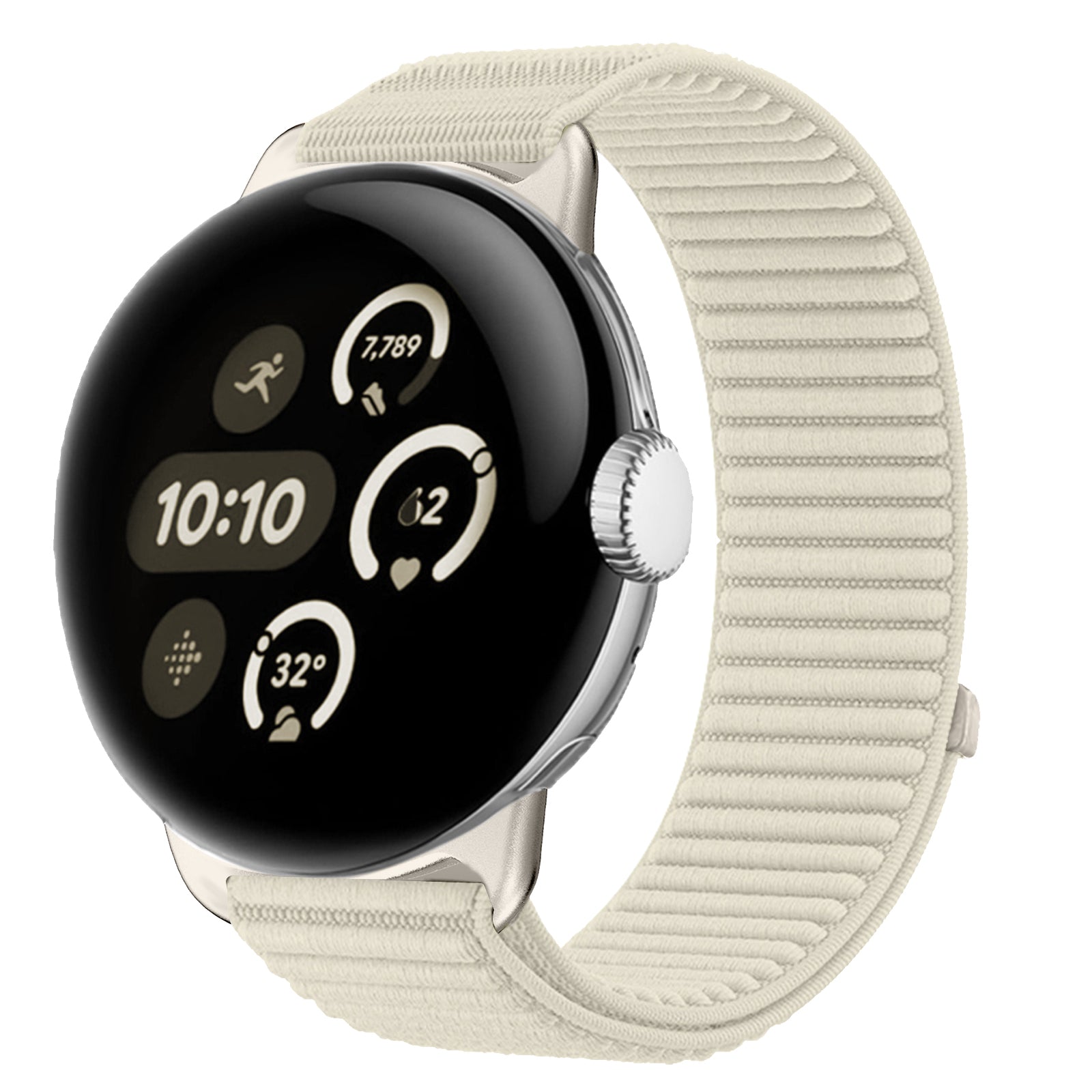 Correa nylon ondulada Google Pixel Watch 4 - 41mm (blanco estrella)