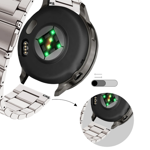 Bandz Garmin Forerunner 265s Stahlarmband 'Classic' (Polarstern)