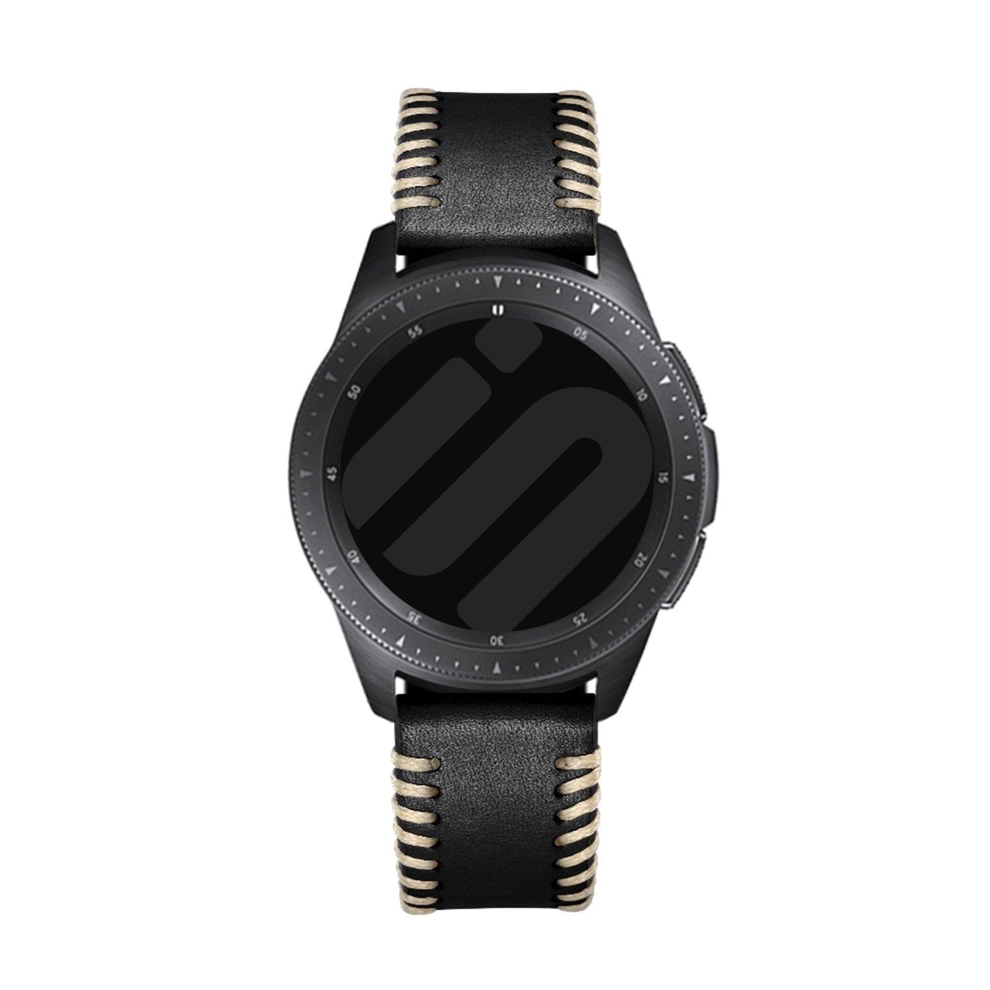 Correa cuero cosida Oppo Watch X2 (negro)