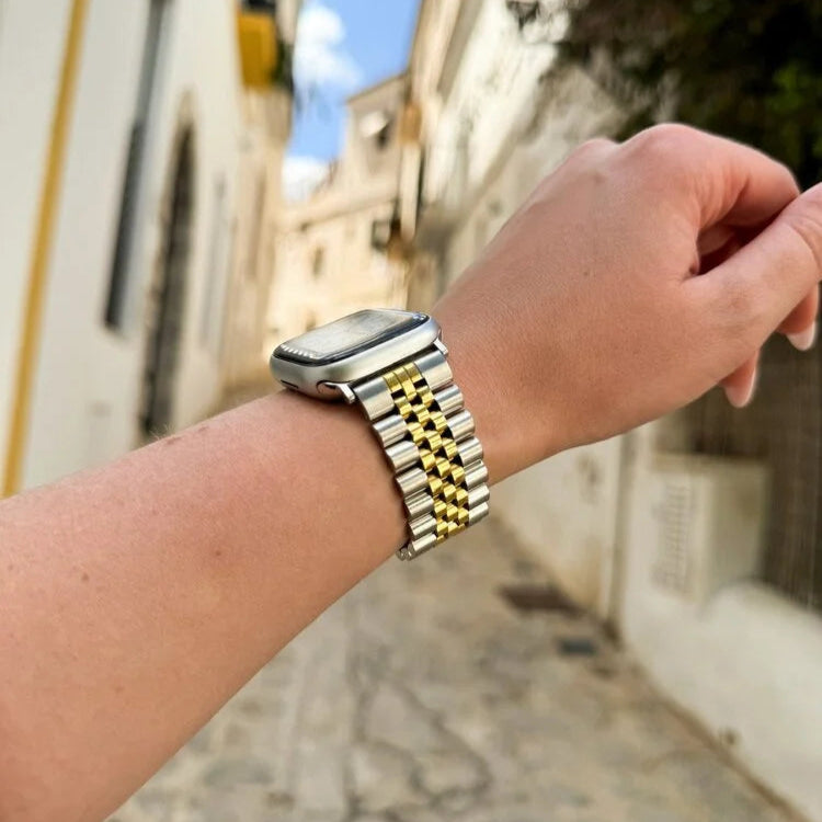 Correa acero Jubilee Apple Watch (plata/oro)