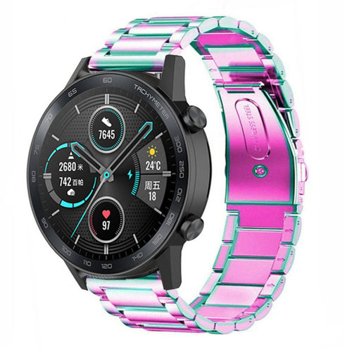 Honor Magic Watch 2 stalen band (regenboog)