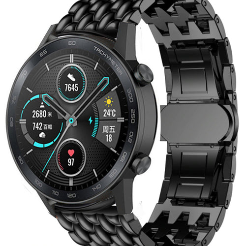 Bracelet acier Dragon Honor Magic Watch 2 (noir)