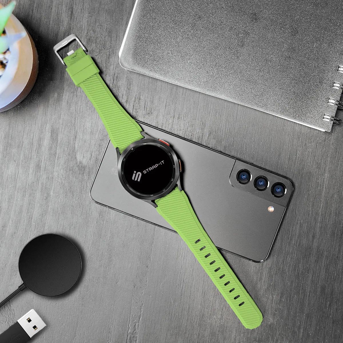 Coros Pace 2 Twill Silicone Strap (Light Green)