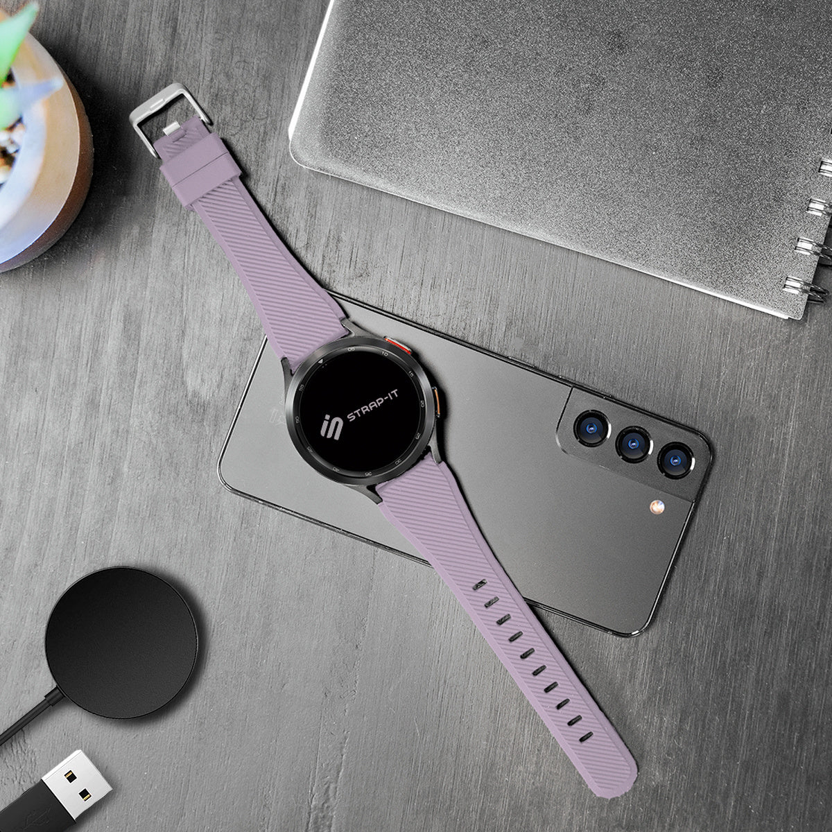 Oppo Watch X Twill Silicone Strap (Lilac)