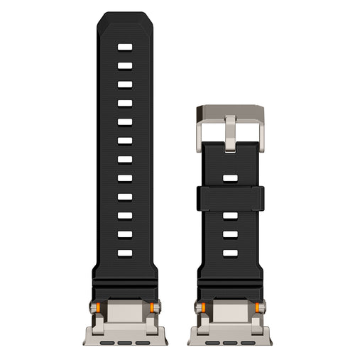 Apple Watch 'Adventurer' siliconen band (zwart met titanium)