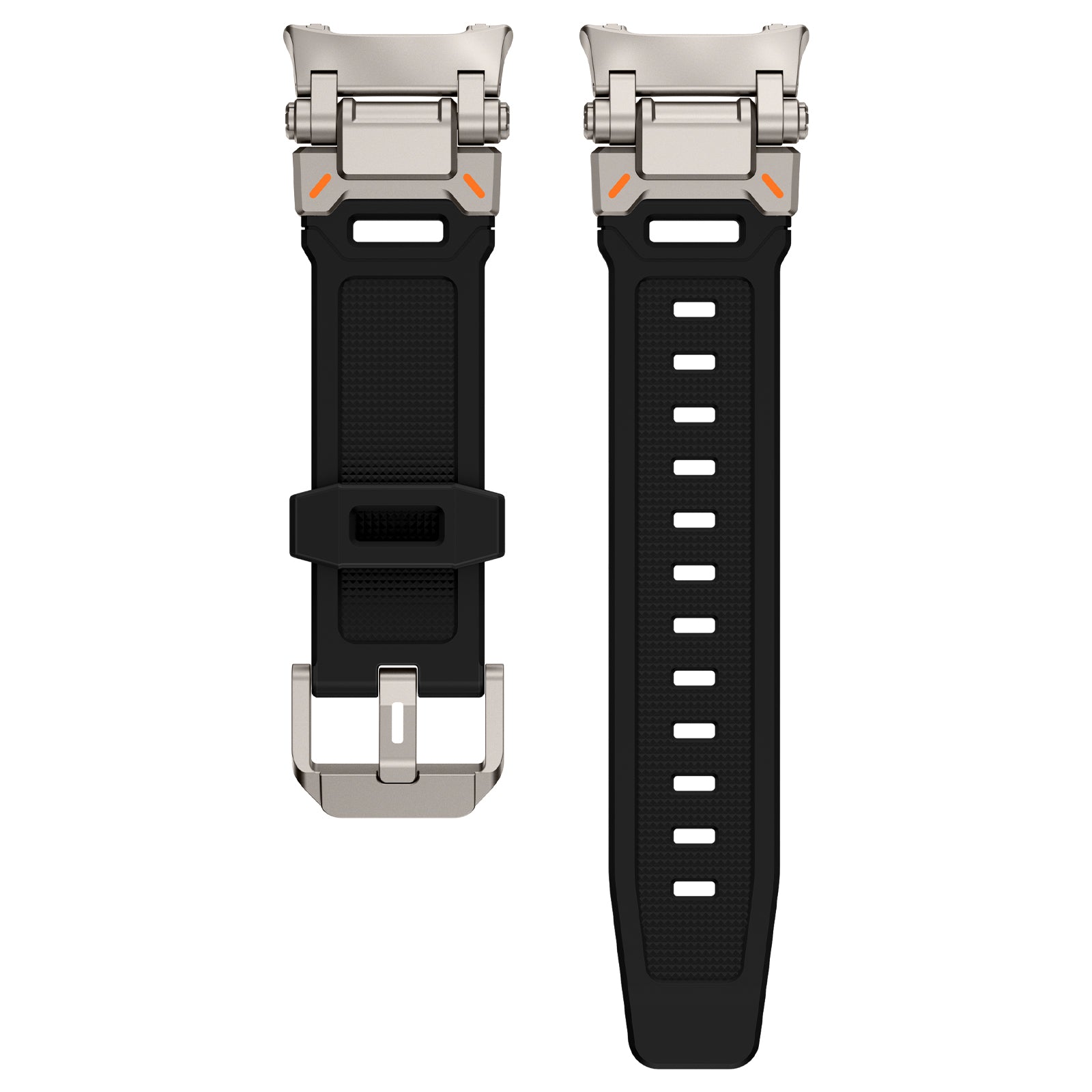 Samsung Galaxy Watch 8 Classic 'Explorer' Silikonarmband (Schwarz mit Titan)