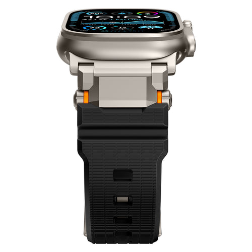 Apple Watch 'Adventurer' siliconen band (zwart met titanium)