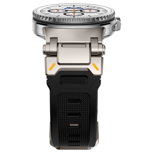 Samsung Galaxy Watch 8 - 44mm 'Explorer' silicone band (zwart met titanium)