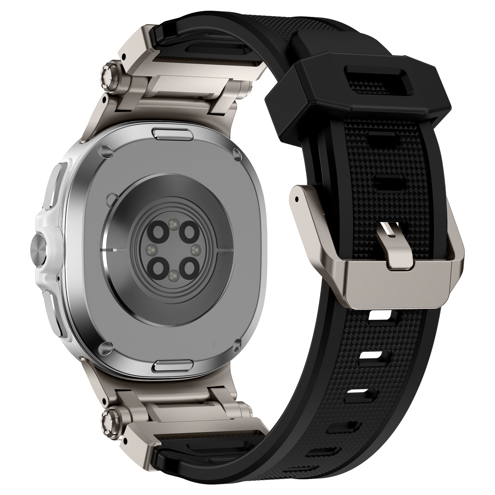 Samsung Galaxy Watch 8 Classic 'Explorer' Silikonarmband (Schwarz mit Titan)
