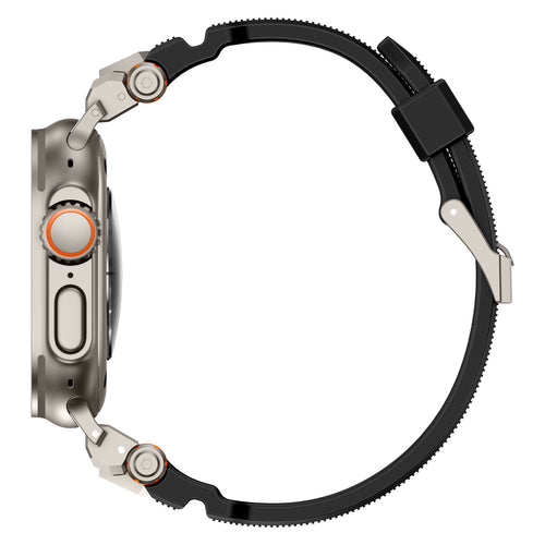 Apple Watch 'Adventurer' siliconen band (zwart met titanium)