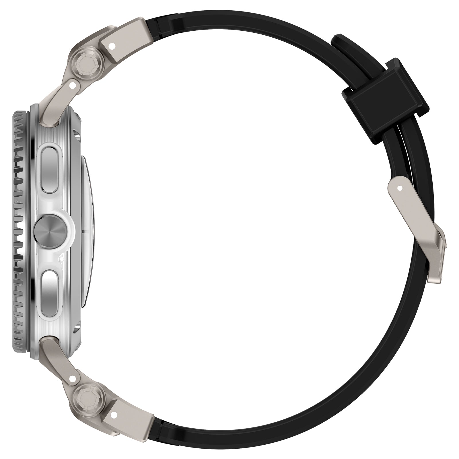 Samsung Galaxy Watch 8 Classic 'Explorer' Silikonarmband (Schwarz mit Titan)