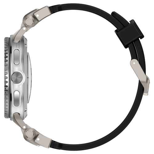 Samsung Galaxy Watch 8 - 44mm 'Explorer' silicone band (zwart met titanium)
