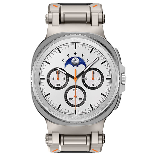 Samsung Galaxy Watch 8 - 44mm 'Explorer' silicone band (zwart met titanium)