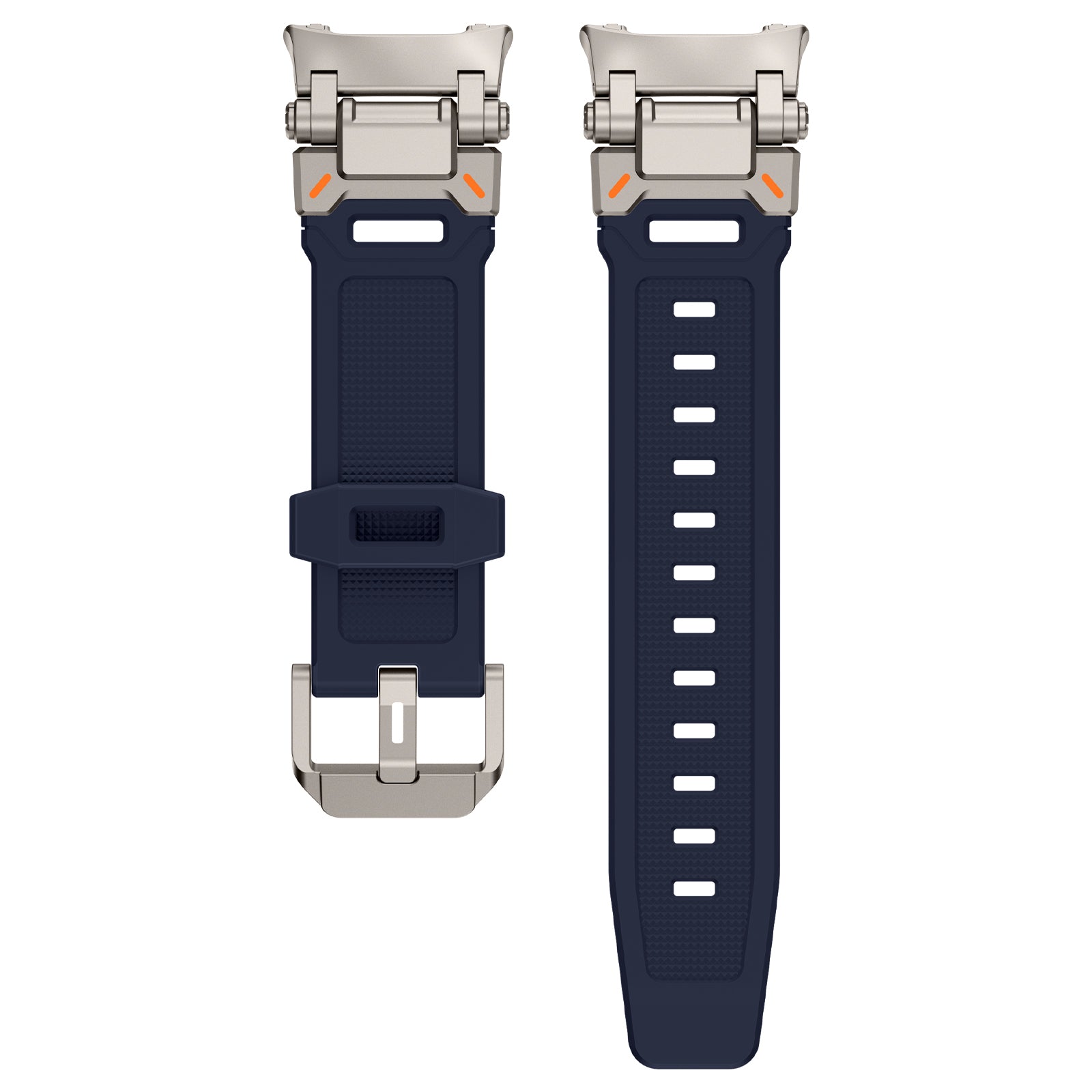 Samsung Galaxy Watch 8 - 40mm 'Explorer' Silikonarmband (Blau mit Titan)