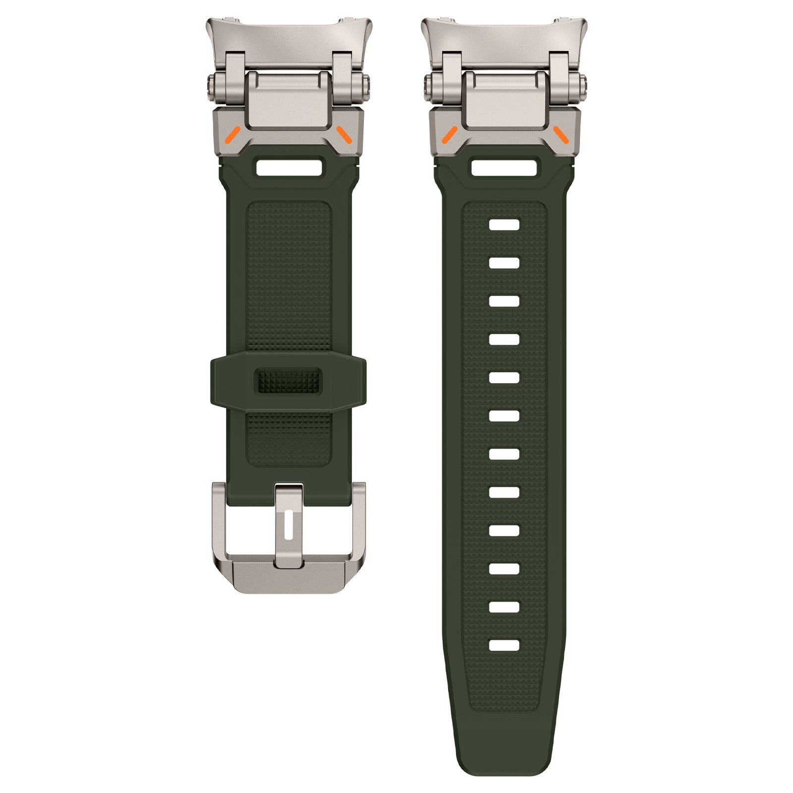 Samsung Galaxy Watch 8 - 40mm 'Explorer' Silikonarmband (Grün mit Titan)